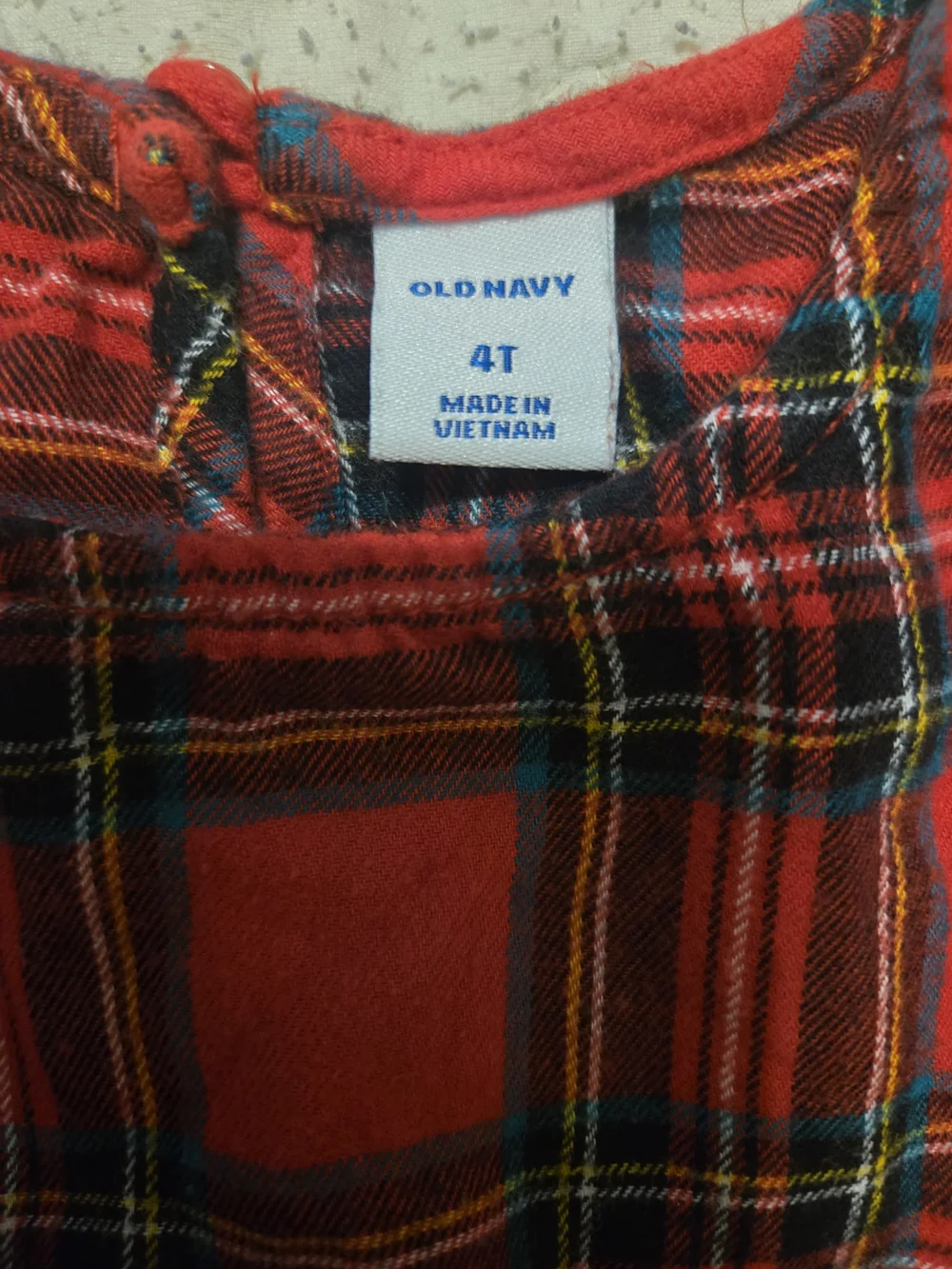 Old Navy Red Plaid Long Sleeve Kids Dress